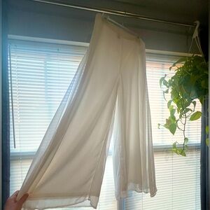 Long, flowy, white pants